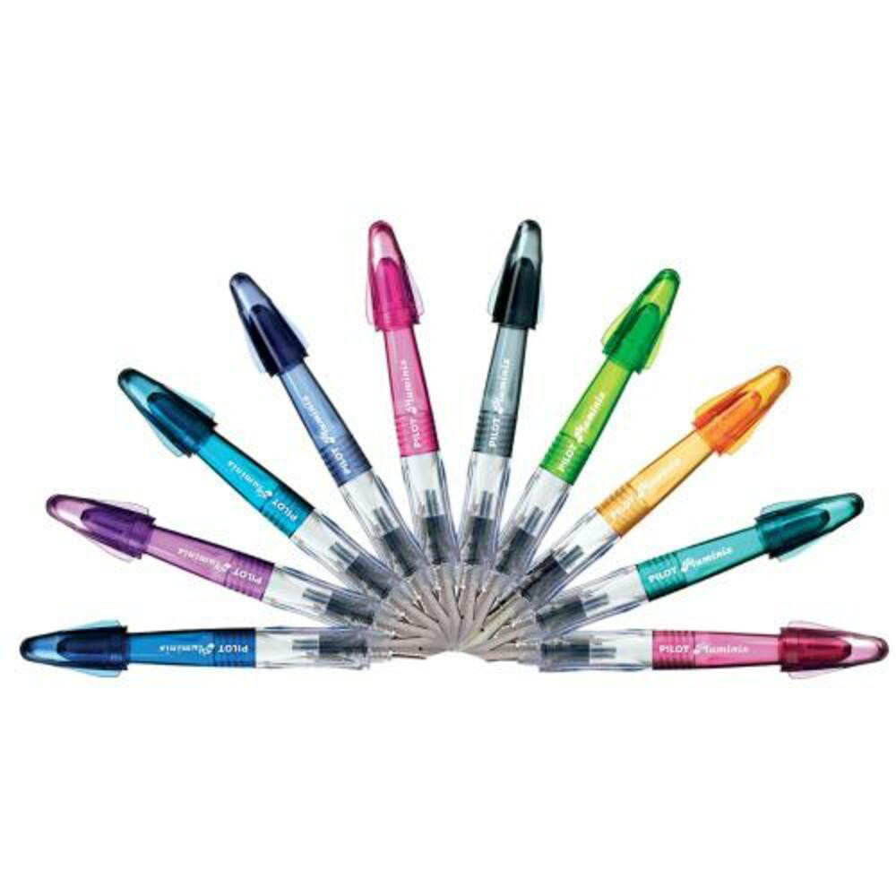 PILOT Blister 1 stylo plume PLUMIx inclus 2 cartouches courtes internationales bleue. Couleurs alatoires