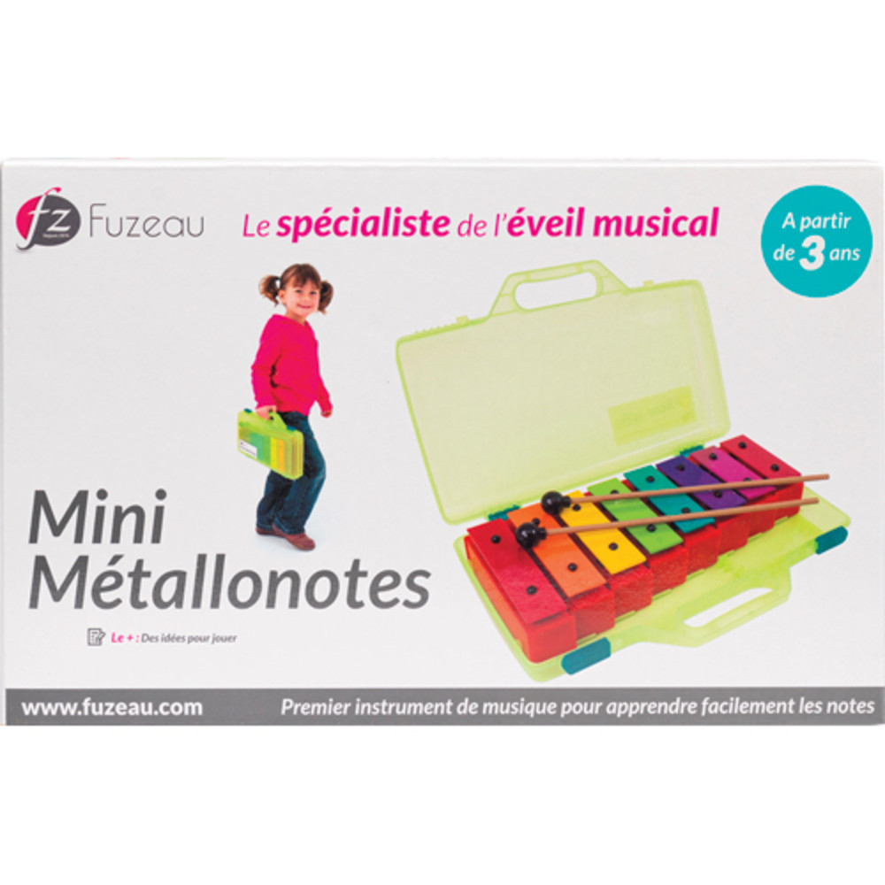 FUZEAU Mini mtallonotes 8 lames accordes et colores, DO3  DO4,  partir de 3 ans