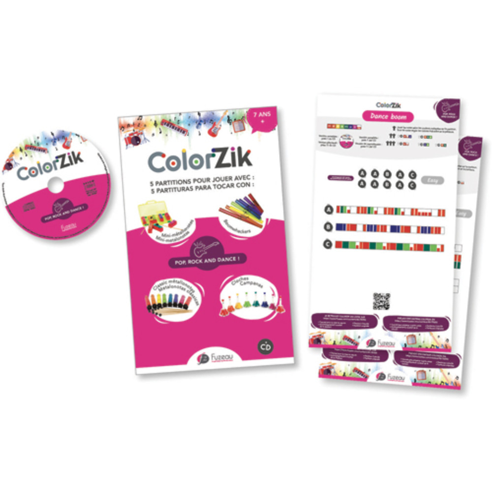 FUZEAU Livret CD colorzik spcial Pop Rock & Danse  partir de 7 ans, 10 partitions colores