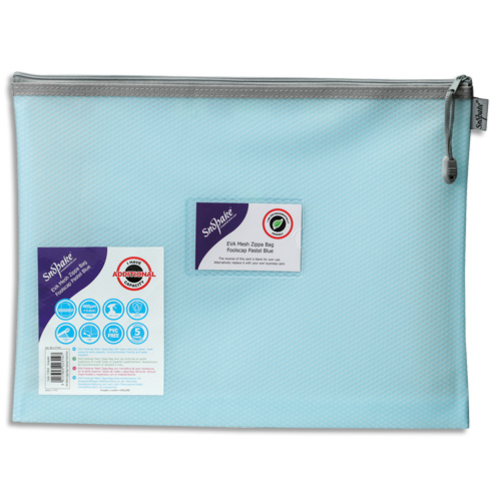 SNOPAKE Pochette fourre-tout renforce ''Eva Mesh Pastel'' A4 bleu 280 x 360 x 50 mm