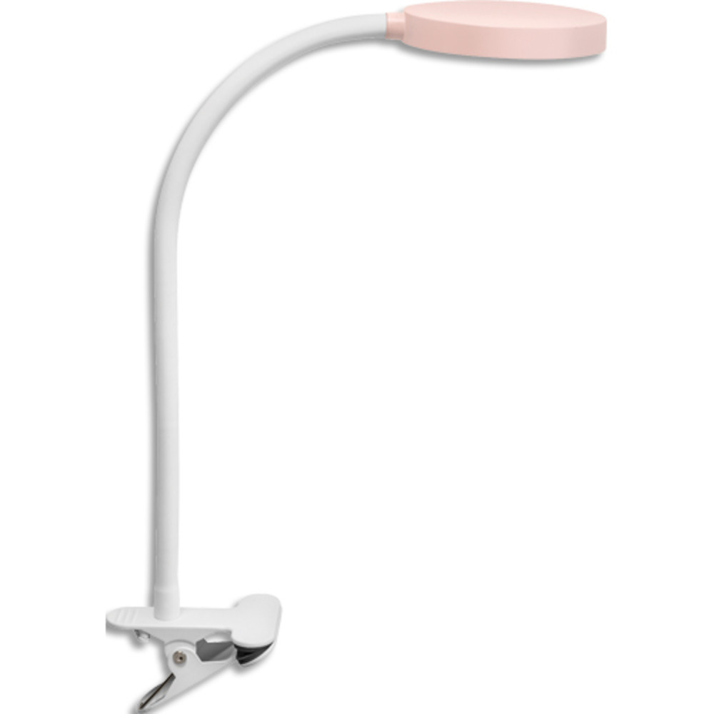 CEP Lampe bureau FLEX  pince. Bras flexible en mtal gain, tte orientable. Variateur d'intensit. Rose