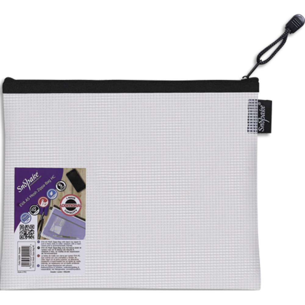 SNOPAKE Pochette A5 fourre-tout renforce ''Eva Mesh'' Avec soufflet Fermeture zip mtal