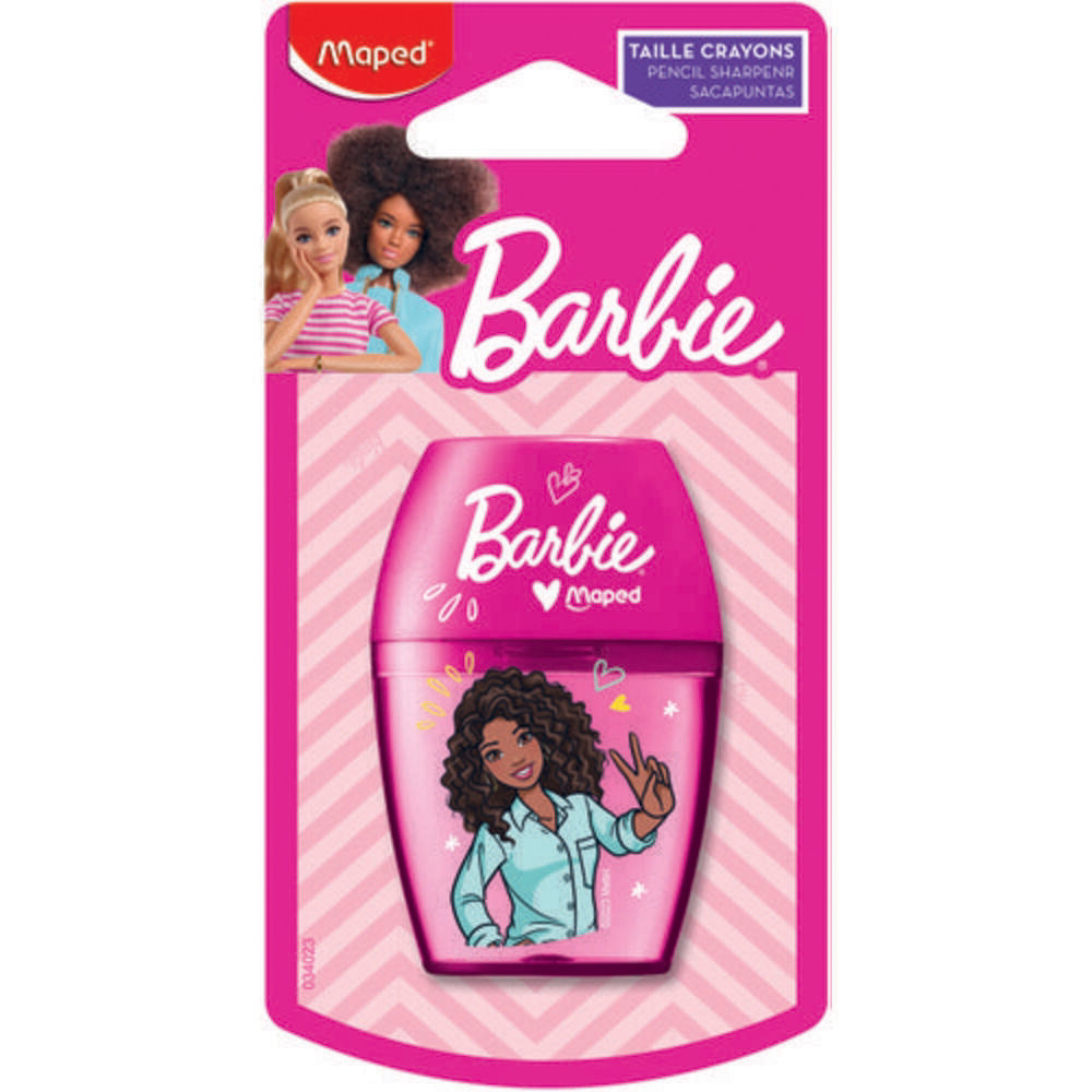 MAPED Taille-crayons BARBIE 1 usage avec rservoir. En blister