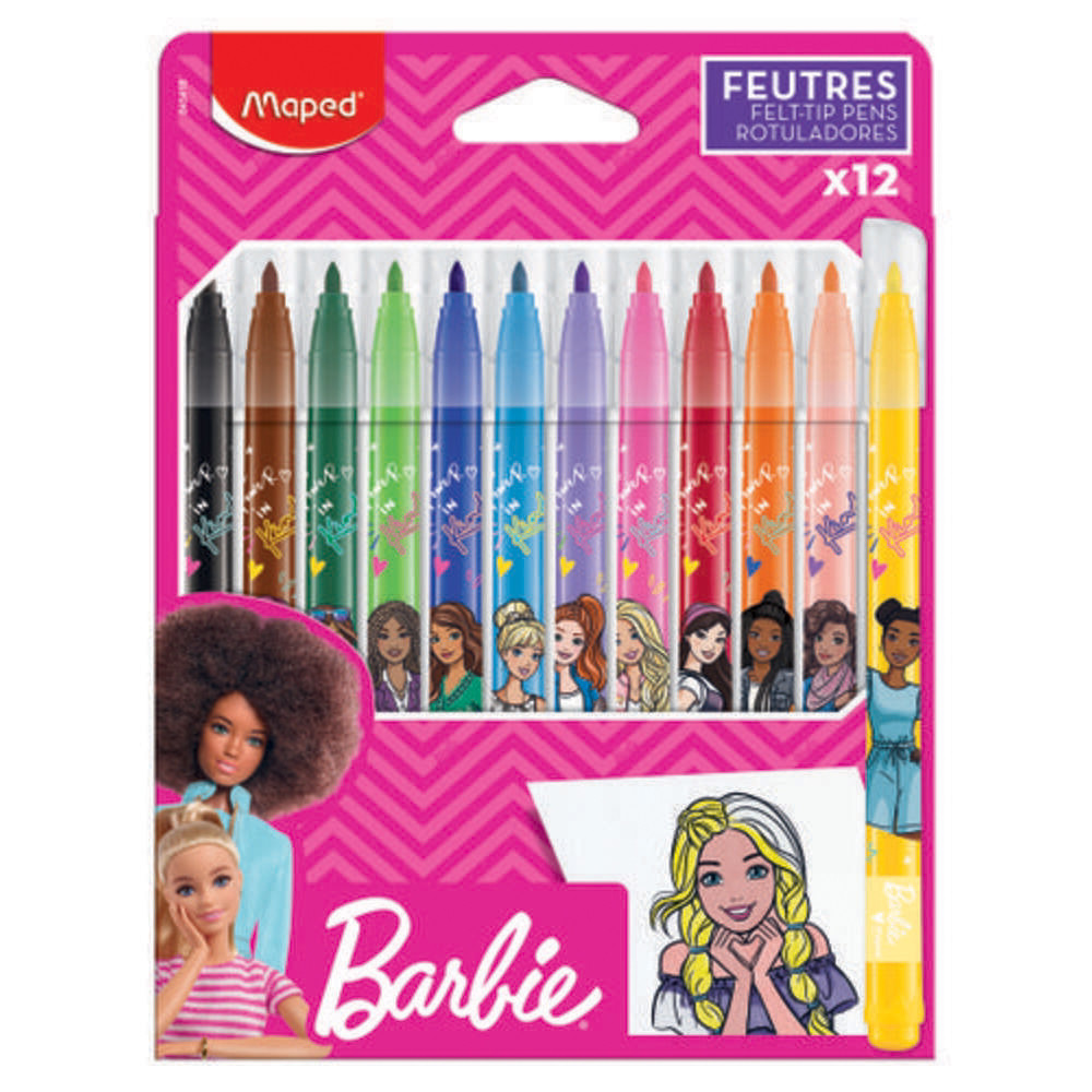 MAPED Pochette 12 feutres BARBIE