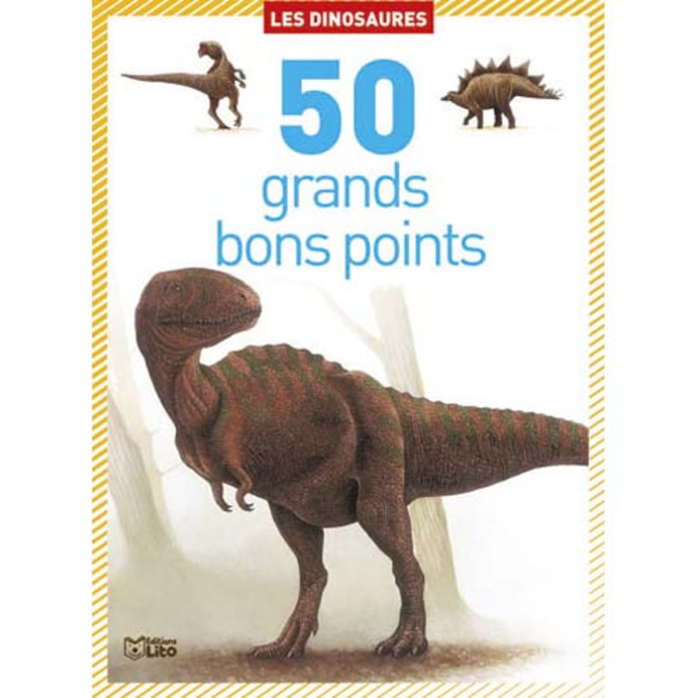LITO DIFFUSION Bote de 50 grands bons points dinosaures, format 9,8 x 13,5 cm