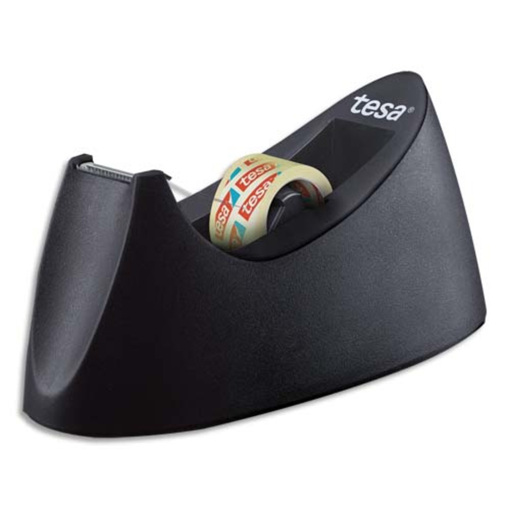 TESA Dvidoir Curve lest + 1 rouleau Tesafilm transparent 19mm x 10m. Noir