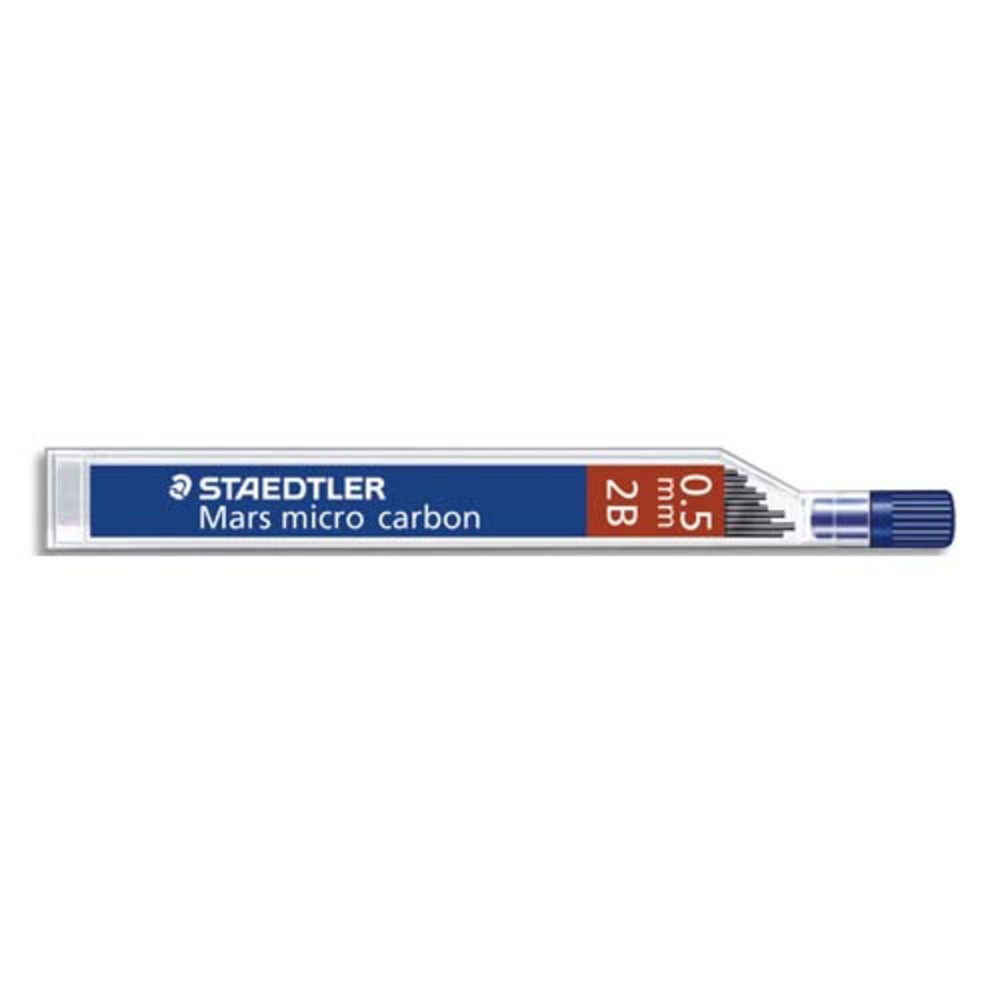 STAEDTLER Etui de 12 mines 0,5 mm polycarbone haute qualit 2B MARSMICRO