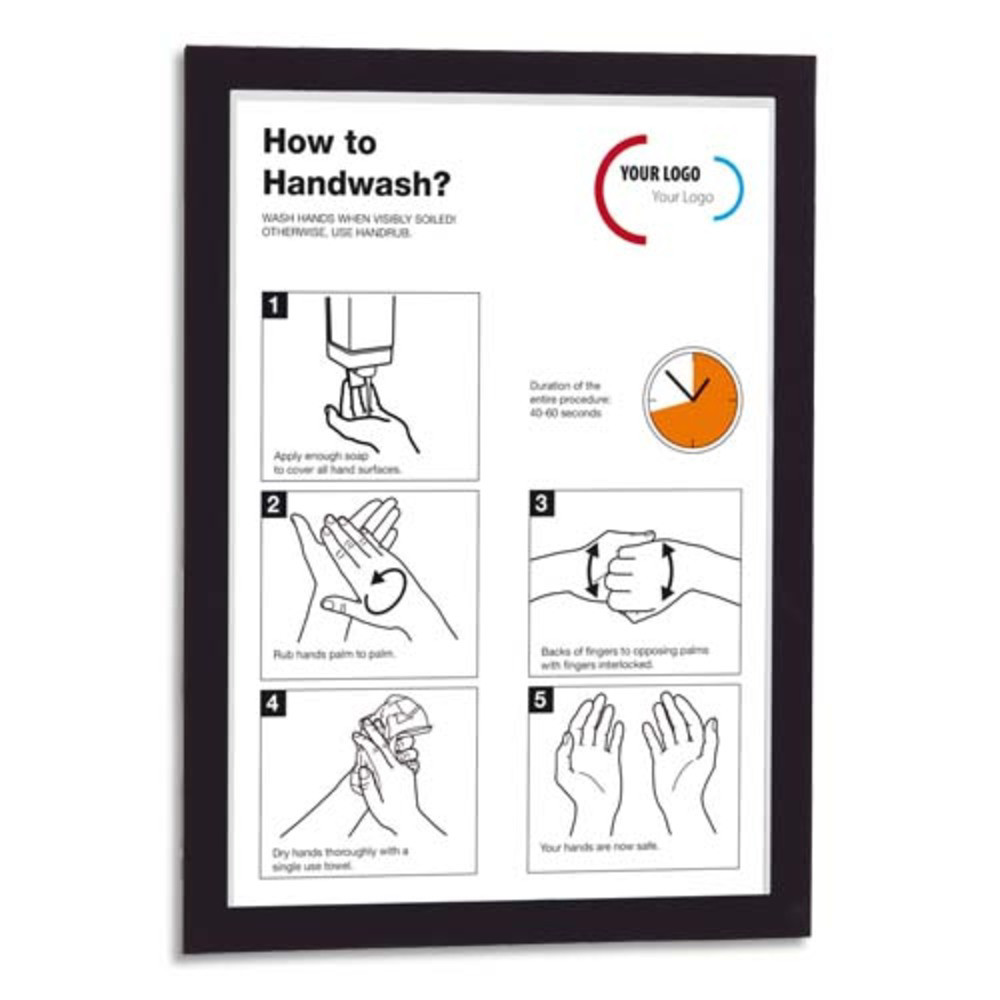 DURABLE Pack de 10 Cadres d'affichage mural Duraframe A4 - adhsif et repositionnable - Noir