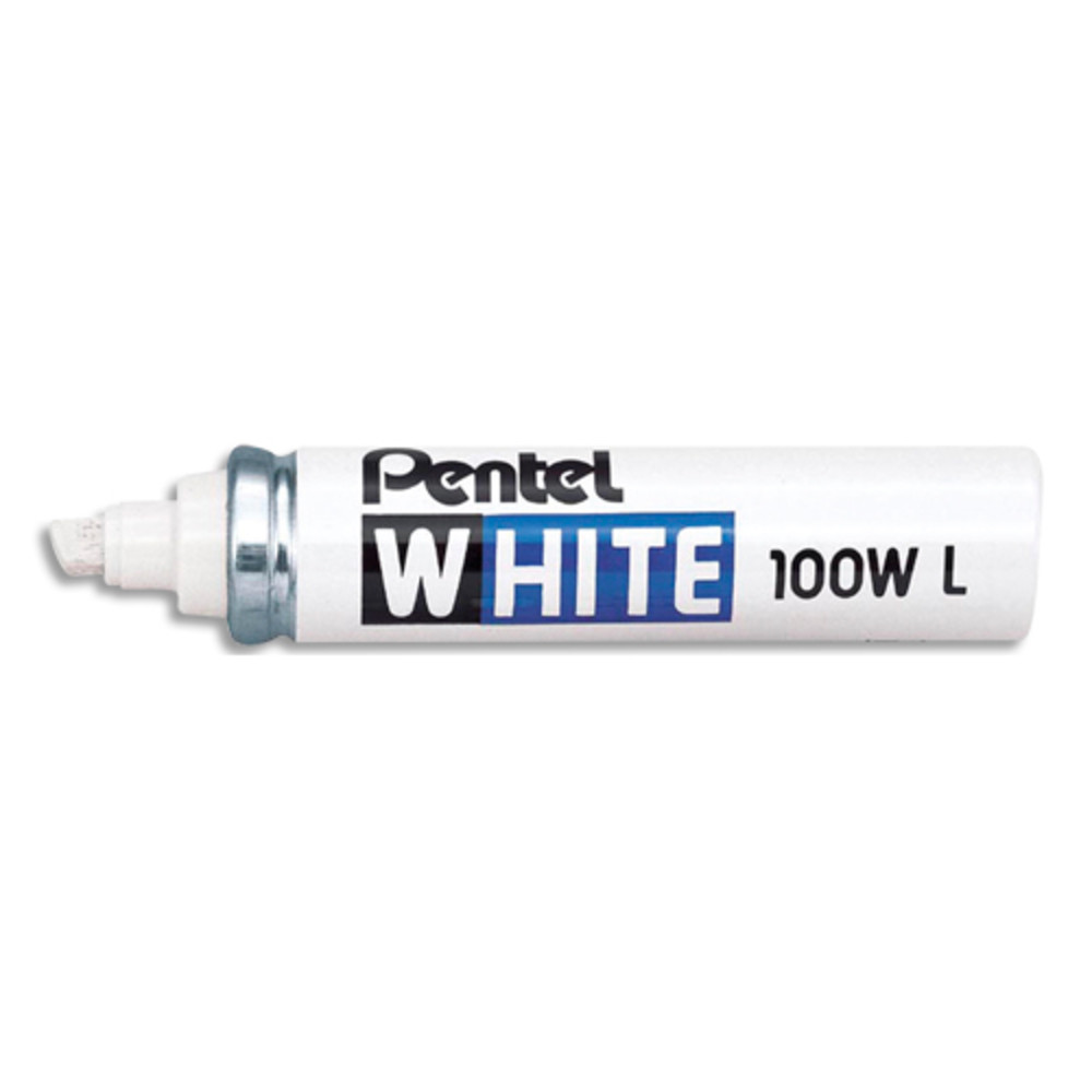 PENTEL Marqueur peinture pointe en fibre biseaute large corps mtal coloris Blanc WHITE 100WL