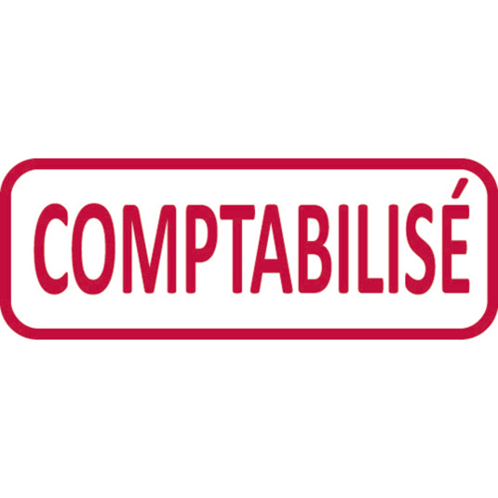 TRODAT Timbre formule COMPTABILISE - Xprint  encrage automatique Rouge. Dim.empreinte 45x16mm