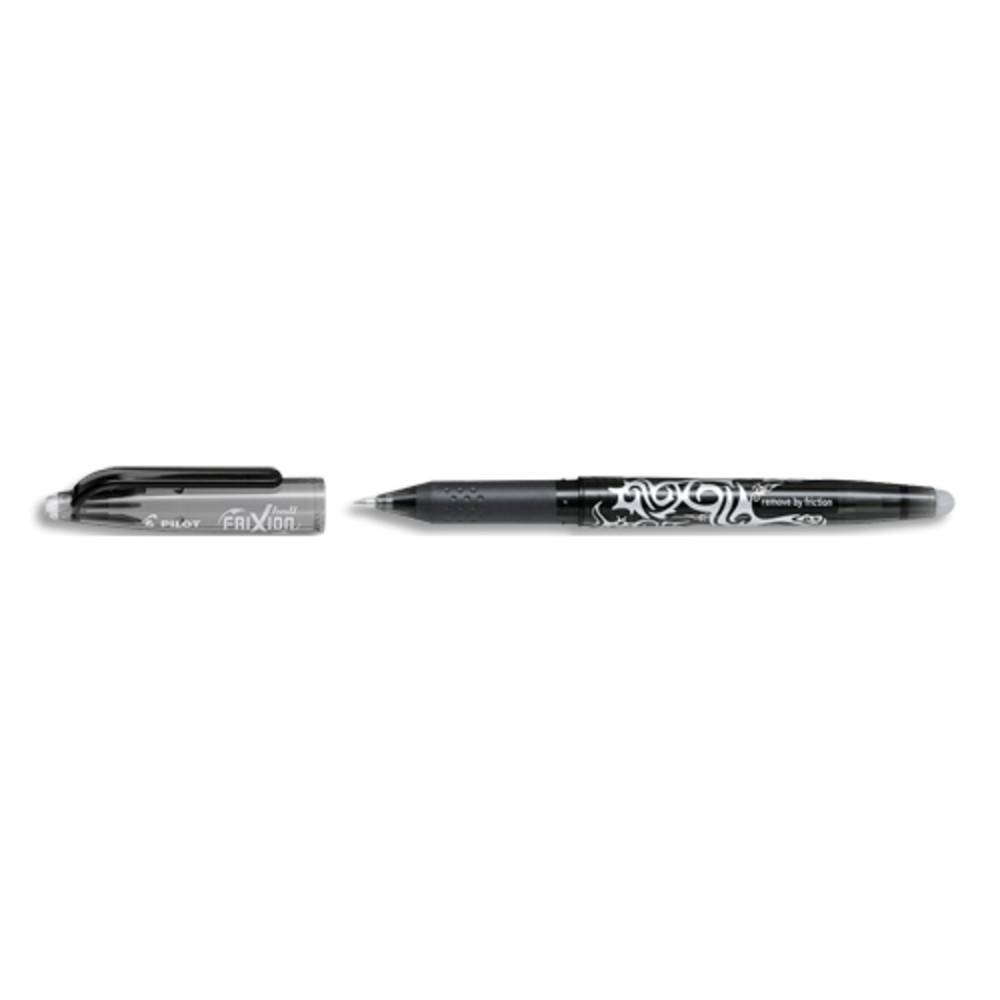 PILOT Roller FriXion Ball pointe fine 0,5 mm. Encre thermosensible effaable Noire