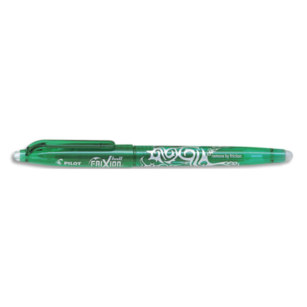 PILOT Roller FriXion Ball pointe fine 0,5 mm. Encre thermosensible effaable Verte