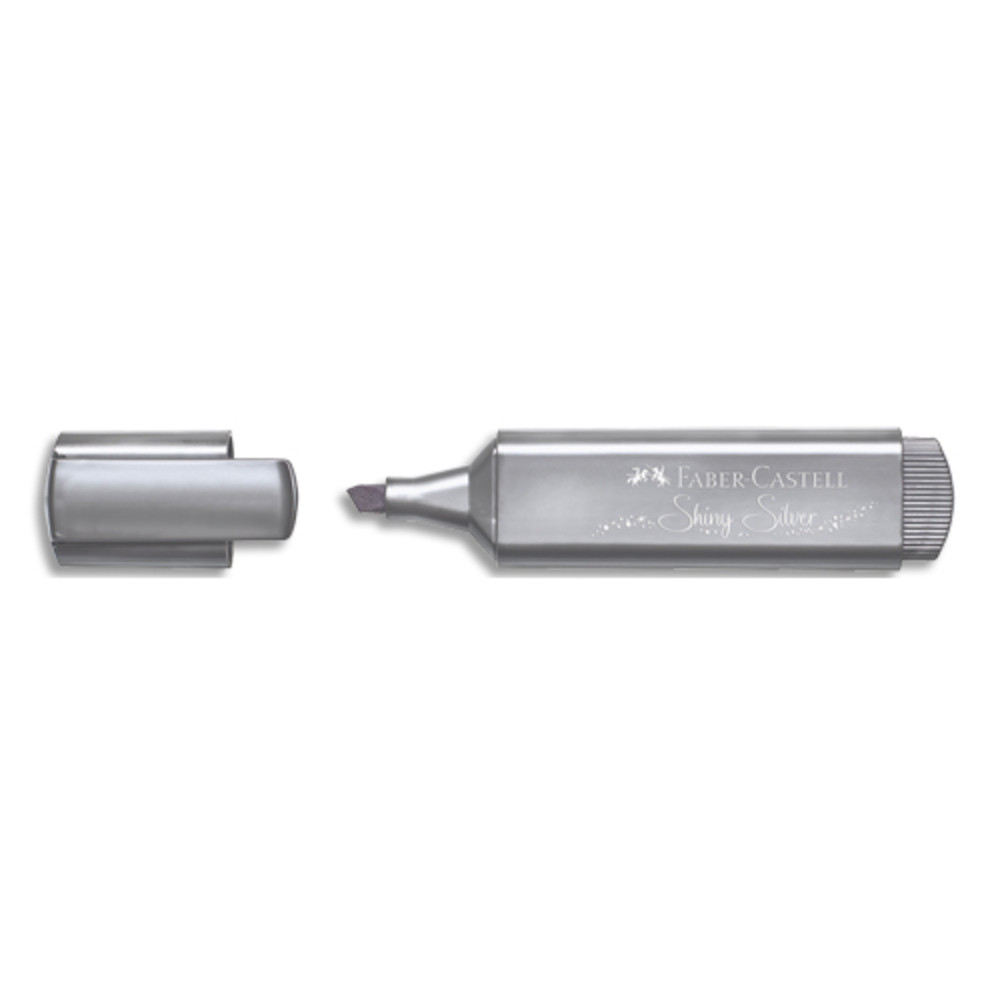 FABER CASTELL Surligneur Textliner 46 Mtallique. Coloris argent. Pointe biseaute