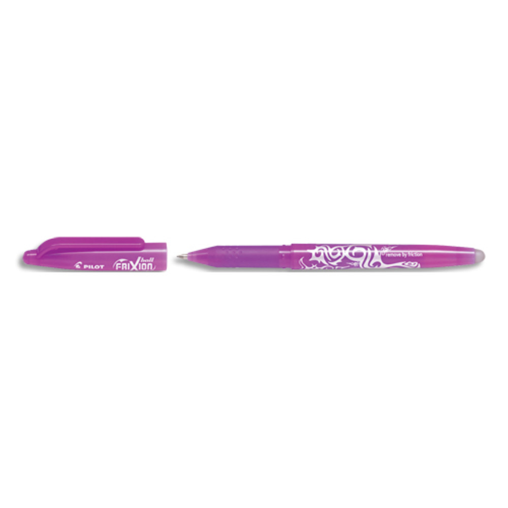 PILOT Roller gel FriXion Ball 07. Effaable et rechargeable. Encre mauve