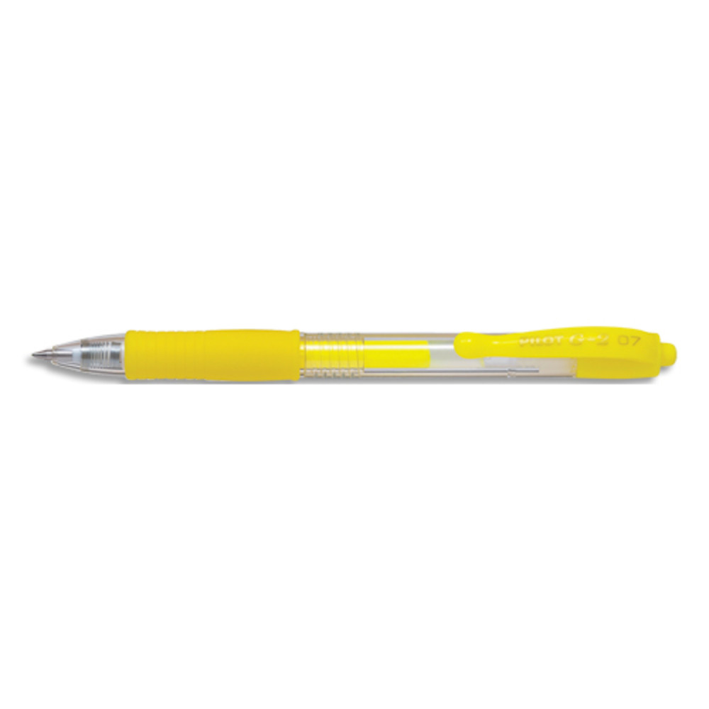 PILOT Stylo roller encre gel G-2. Pointe moyenne 07 RT. Couleur Jaune non