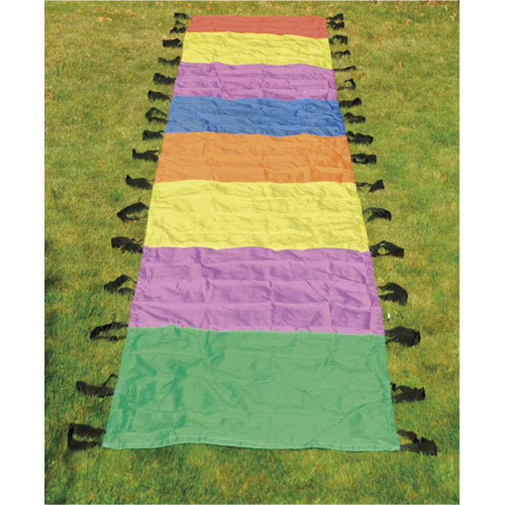 FIRST LOISIRS Parachute chenille en polyerster multicolore, L8 m x P1 m, 34 poignes, livr dans un sac