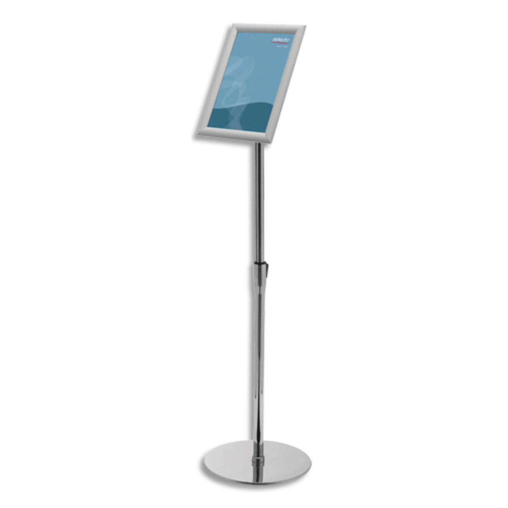 DEFLECTO Prsentoir sur pied avec cadre clipsable A4 en aluminium et pieds rglables en acier