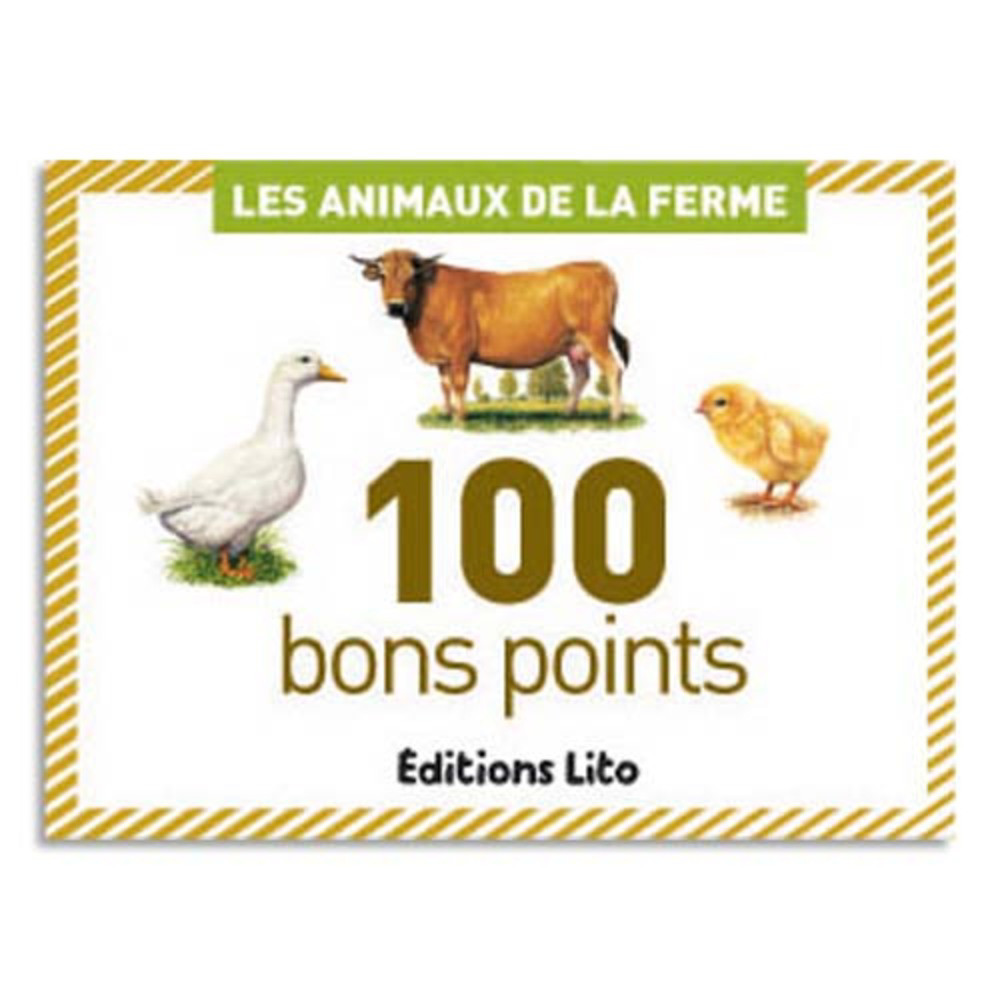 LITO DIFFUSION Bote de 100 bons points animaux de la ferme