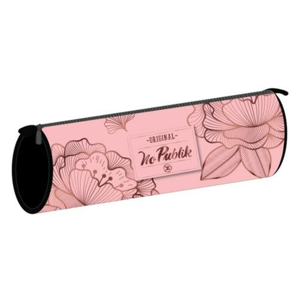 OXFORD OFFICE OXFORD Fourre-tout rond NO PUBLIK FLOWER COPPER en matire TPU. 22x7x7 cm Dcor srigraphi, coloris Rose