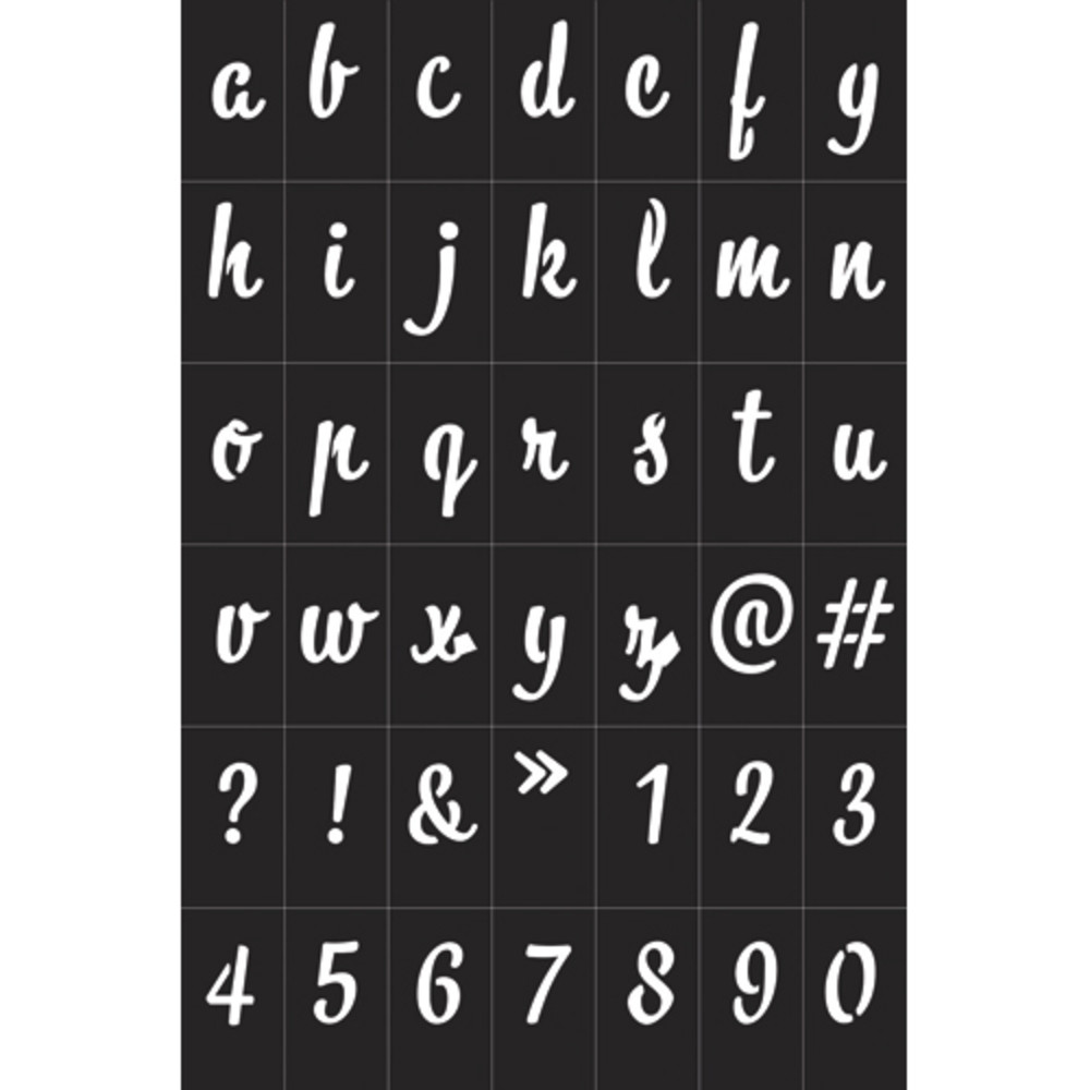 GRAINE CREATIVE Pochoirs Alphabtique Noir en vinyle souple, adhsifs, repositionnables, pour textiles...