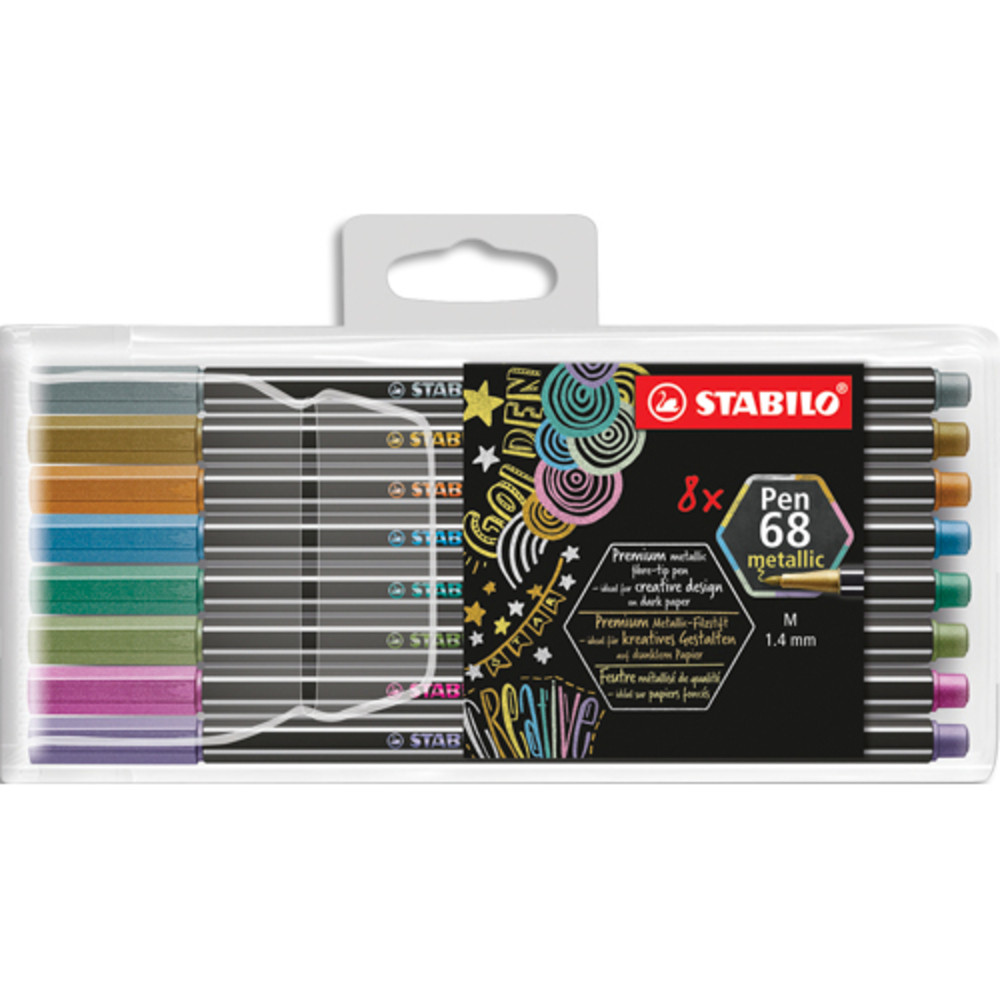 STABILO Pochette de 8 feutres mtalliss Pen 68 mtalliss