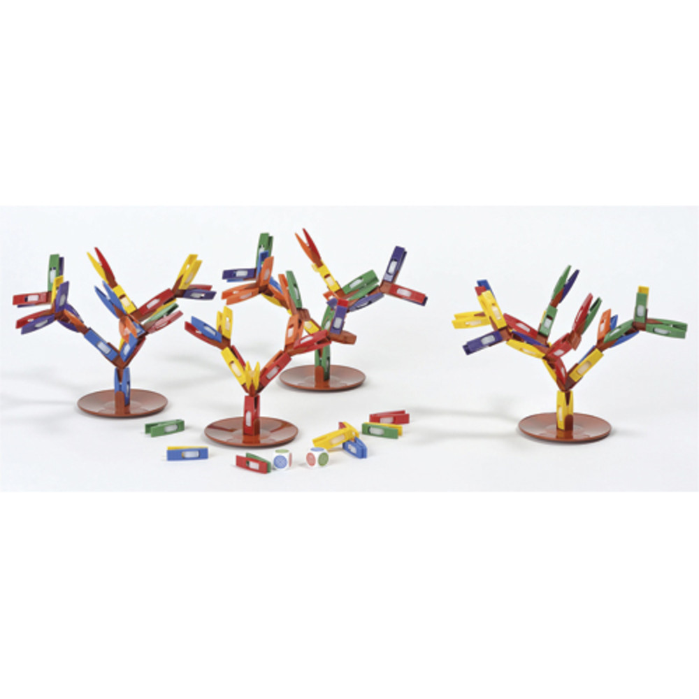 CULTURE CLUB Jeu Tricky Forest pour 1  8 enfants. 72 mini pinces assorties, 4 bases d arbre
