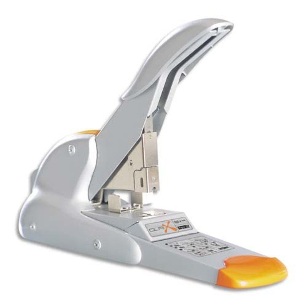 RAPID+Agrafeuse+HD110.+Agrafes+23/8+à+23/15.+110+feuilles.+Argent/Orange.