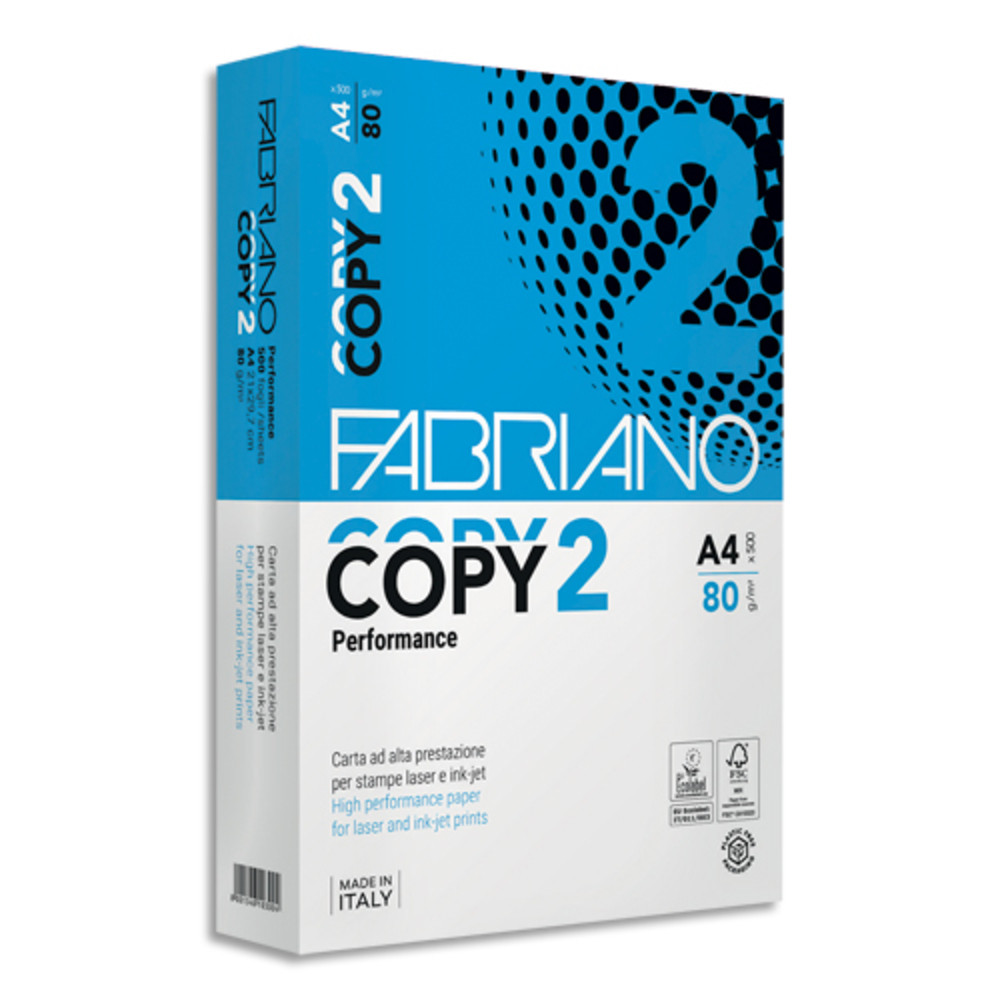FABRIANO Ramette 500 feuilles trs Blanc COPY 2 PERFORMANCE A4 80G CIE 163