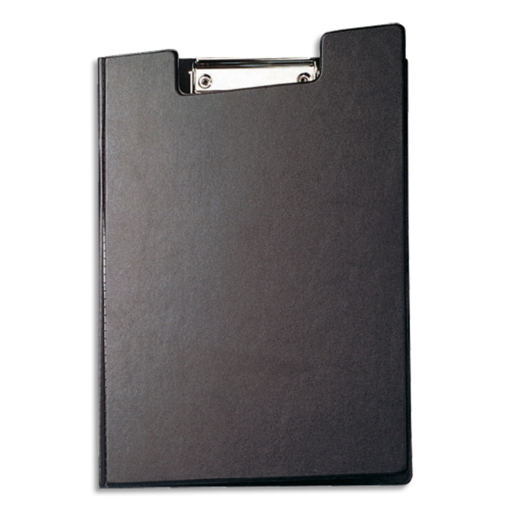 MAUL Porte-bloc  rabat A4 en PVC avec pince mtal. Pochette intrieure/porte-stylo. Coloris noir