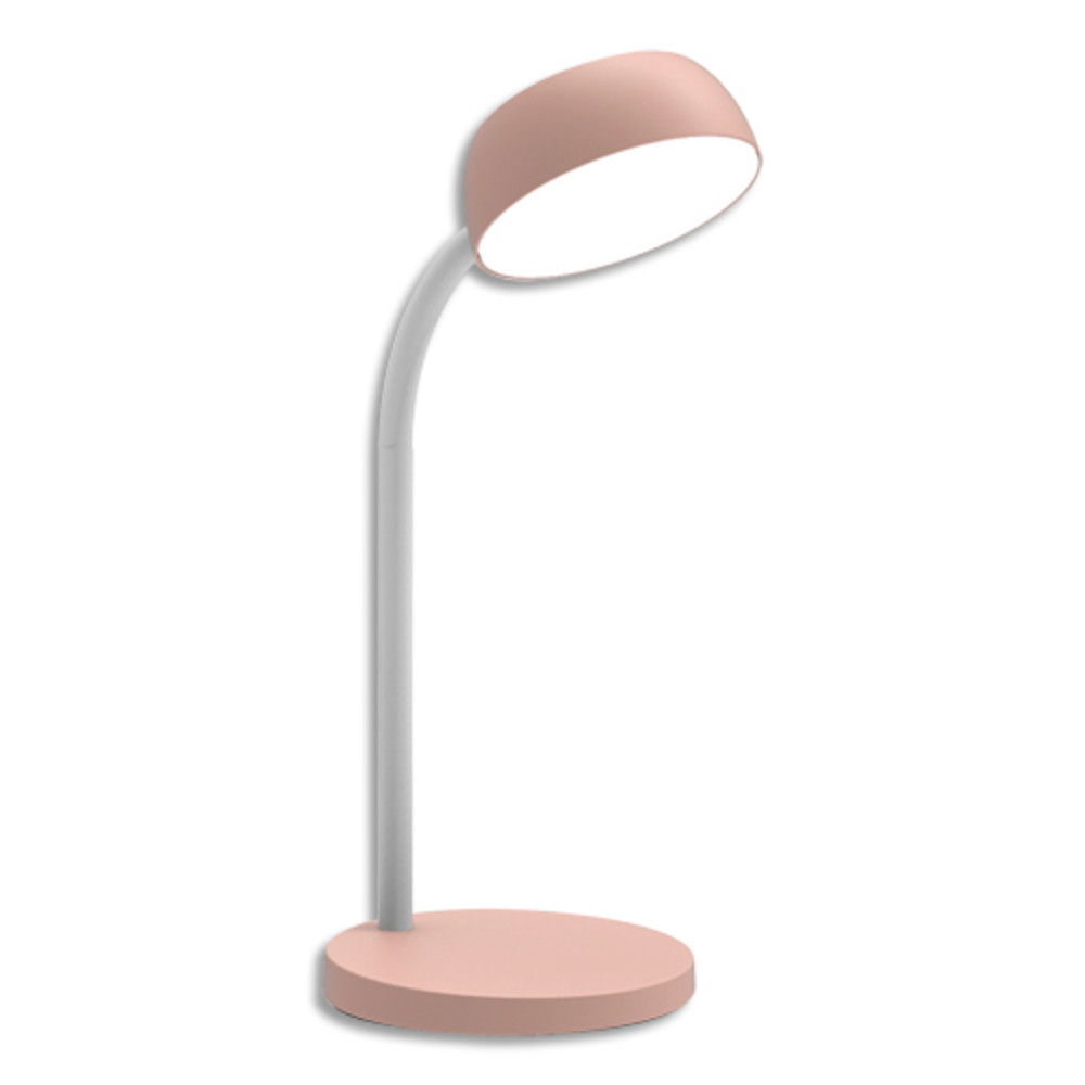 UNILUX Lampe de bureau LED TAMY. Bras flexible pivotant  360. 6 kWh/1000h, 3 000K, 20 000h. Rose