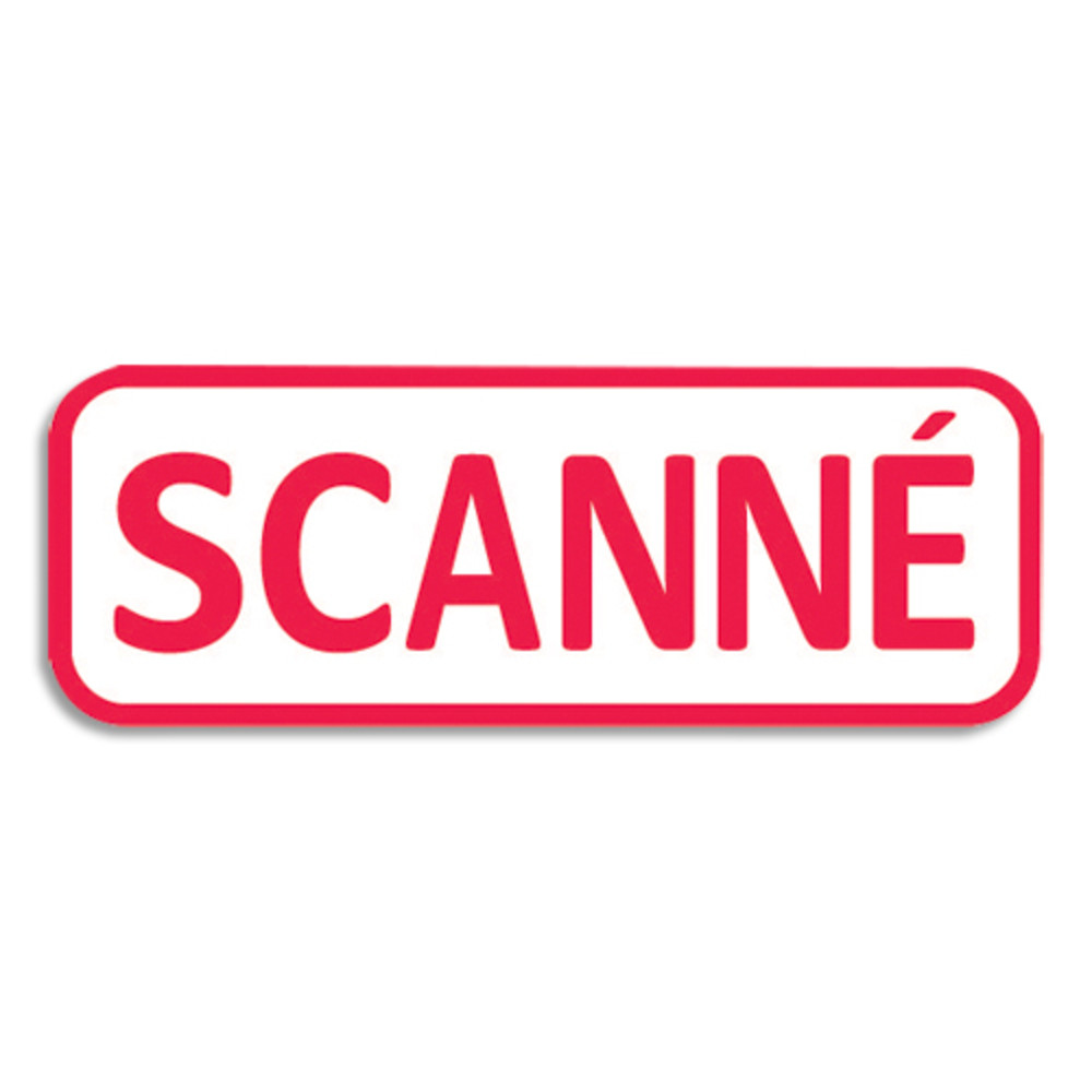 TRODAT Timbre formule SCANN - Xprint  encrage automatique Rouge. Dimension empreinte 47 x 18 mm