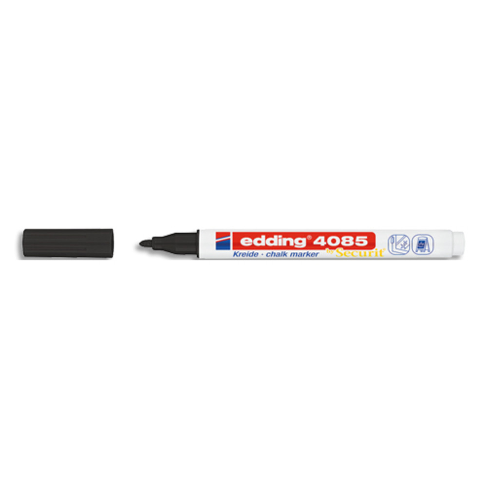EDDING Marqueur craie liquide E-4085 pointe ogive 1-2mm base eau. Effaable chiffon humide. Coloris noir