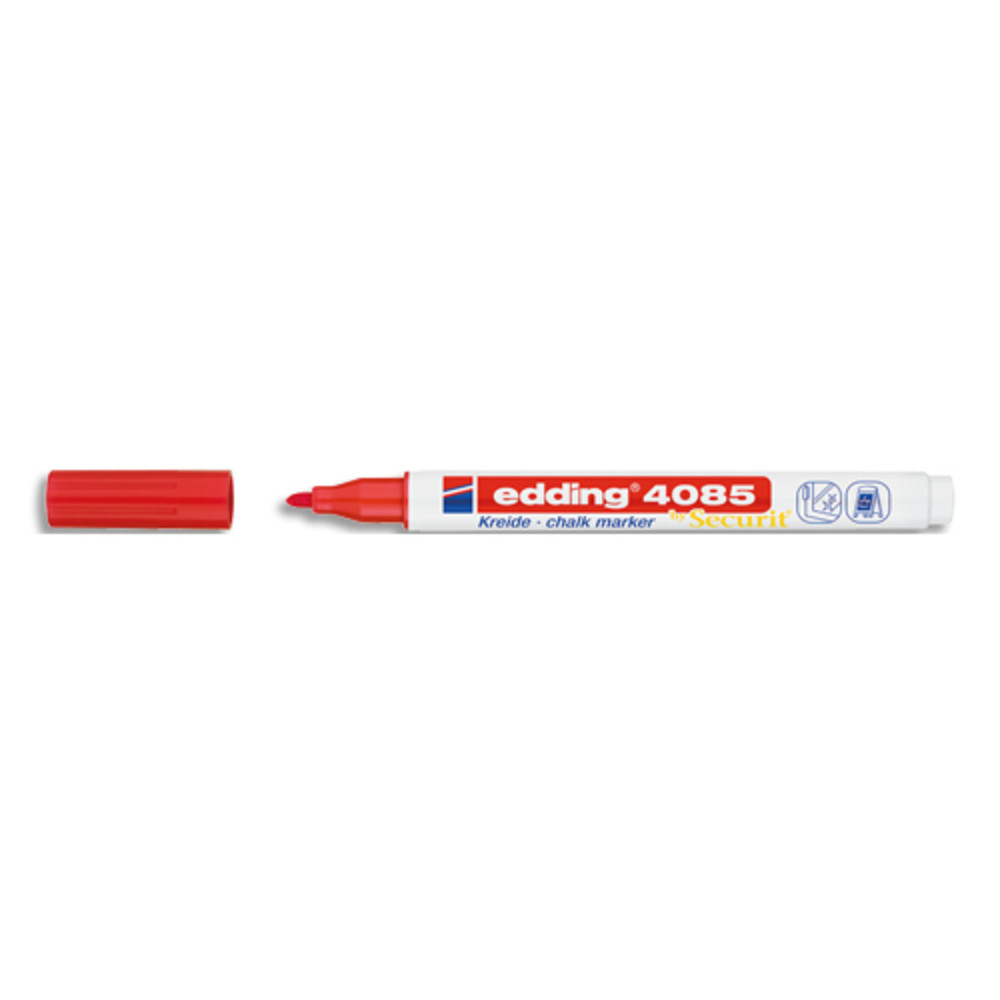 EDDING Marqueur craie liquide E-4085 pointe ogive 1-2mm base eau. Effaable chiffon humide. Coloris rouge