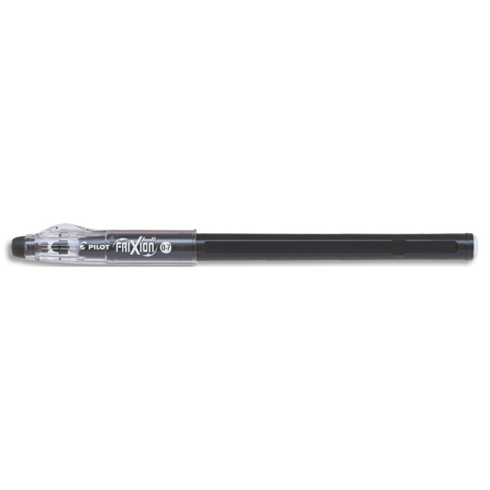 PILOT FriXion Ball Stick non rechargeable. Pointe conique moyenne 0,7mm. Encre effaable noire
