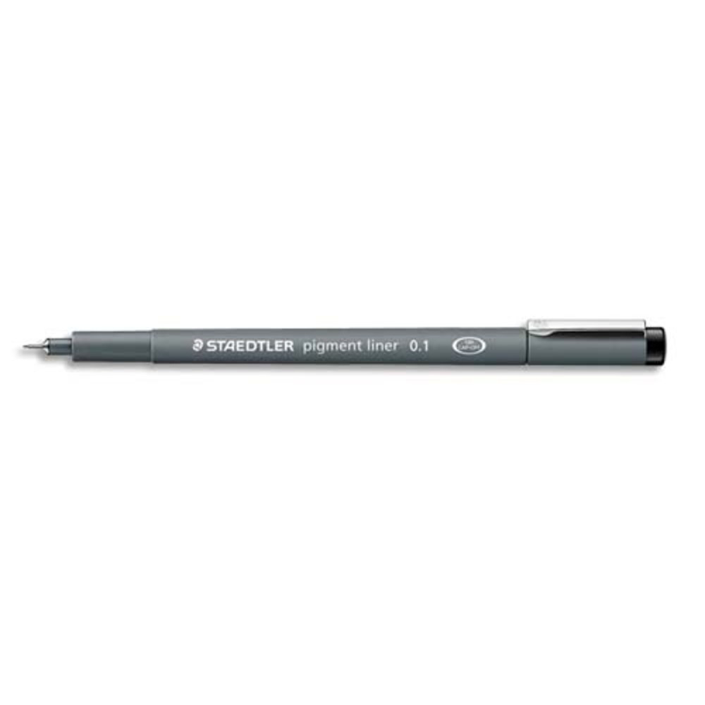 STAEDTLER Stylo-feutre Noir pointe calibre PIGMENT LINER largeur de trait 0,1 mm