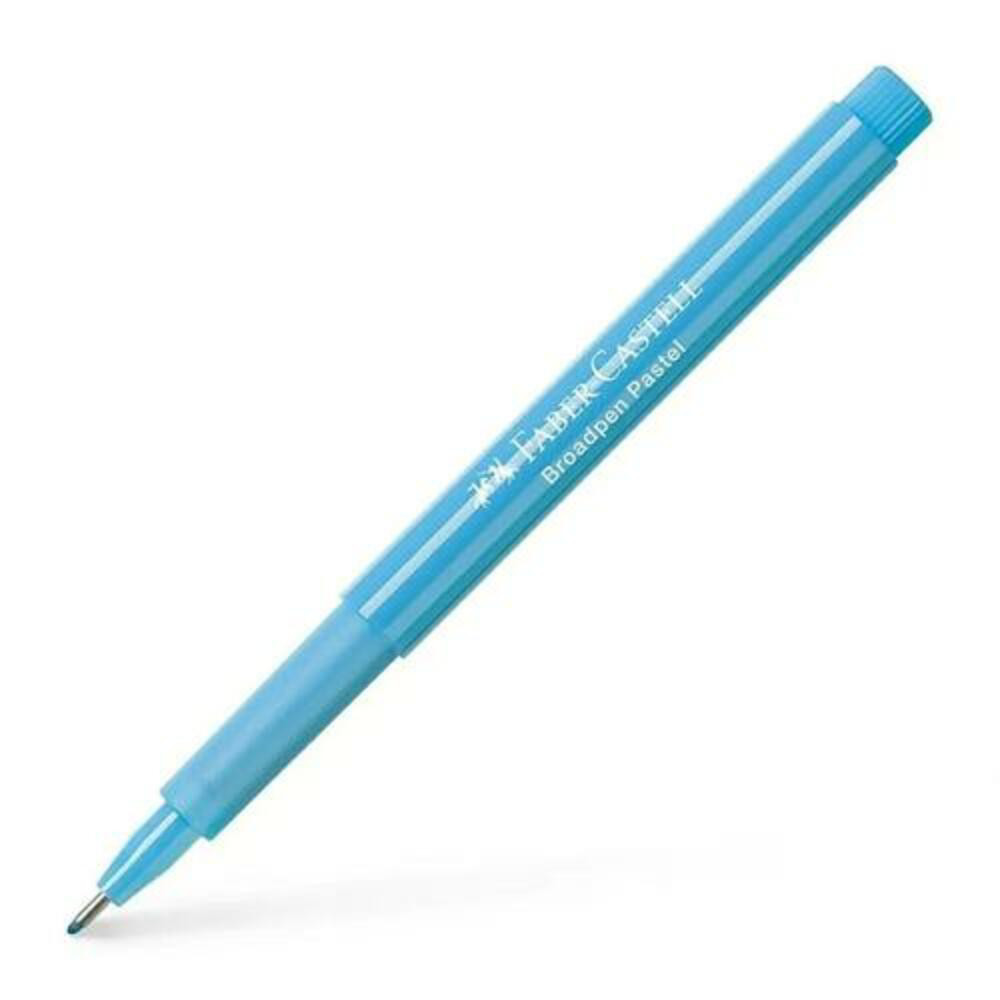 FABER CASTELL Feutre BROADPEN 1554 pointe large 0,8 mm, corps transparent, Bleu clair indlbile