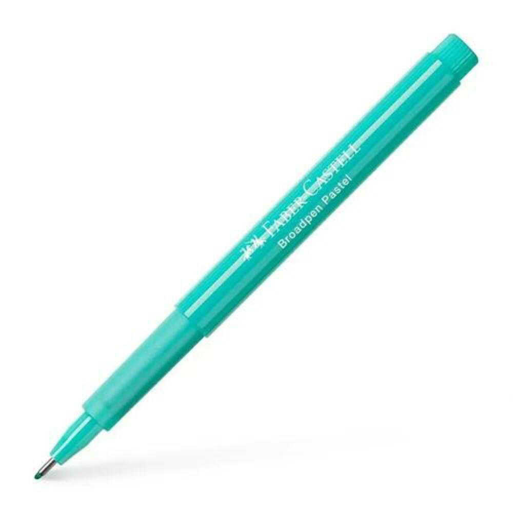 FABER CASTELL Feutre BROADPEN 1554 pointe large 0,8 mm, corps transparent, Turquoise pastel indlbile