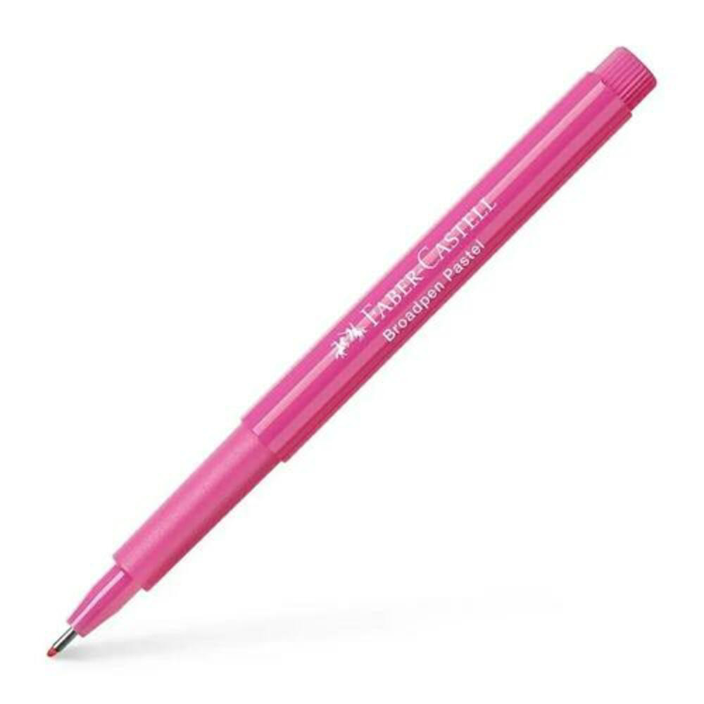 FABER CASTELL Feutre BROADPEN 1554 pointe large 0,8 mm, corps transparent, Rose pourpre indlbile