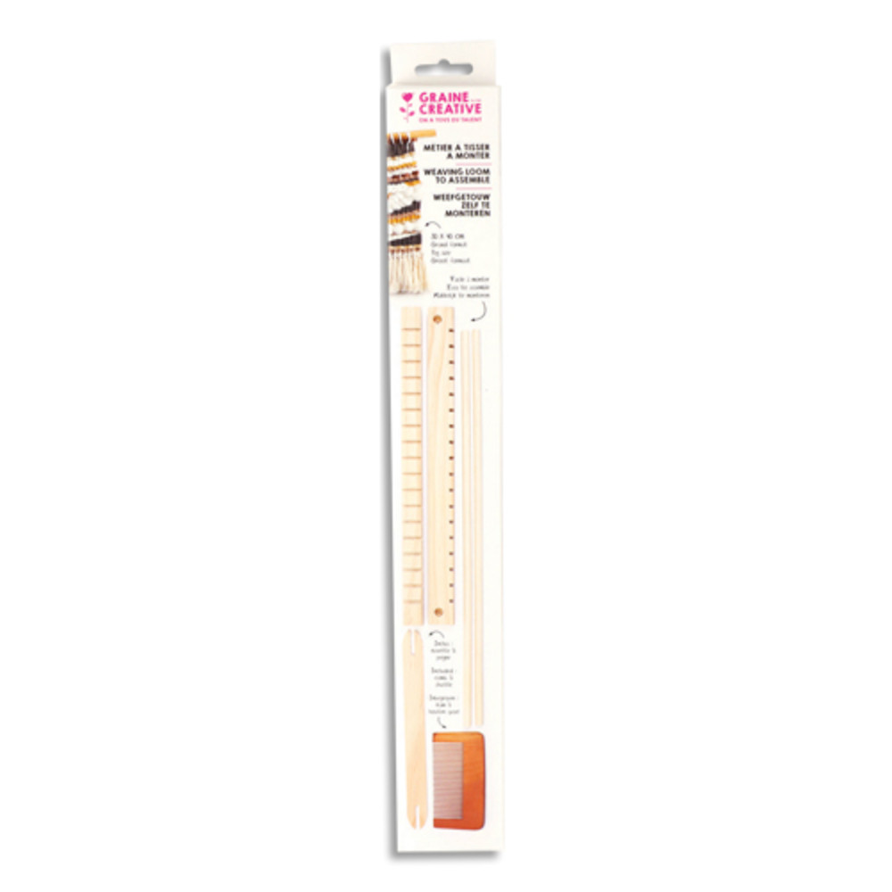 GRAINE CREATIVE Mtier  tisser en bois  monter, avec navette et peigne