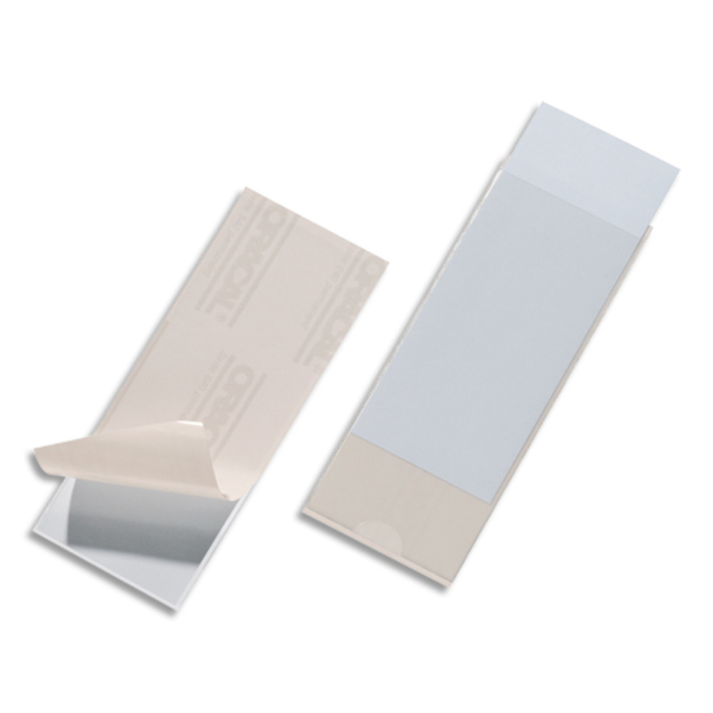 DURABLE Sachet 10 Pochettes adhsives Pocketfix H60 x L150 mm - ouverture latrale - Transparent