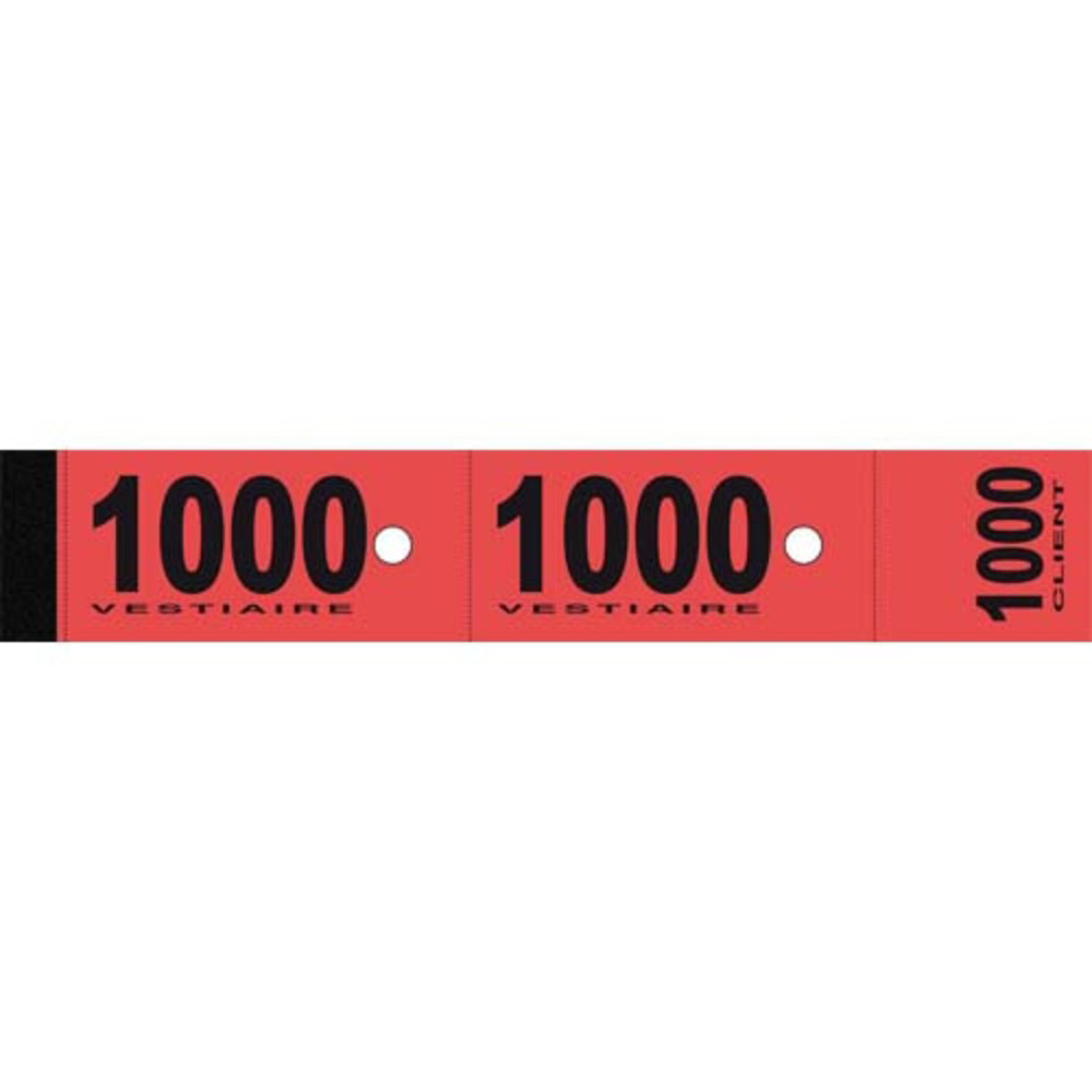 ELVE Bloc de 50 tickets vestiaire 3x20 cm Rouge