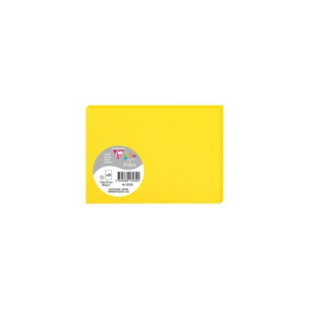 CLAIREFONTAINE Paquet de 25 Cartes Pollen 11x15,5cm Jaune soleil