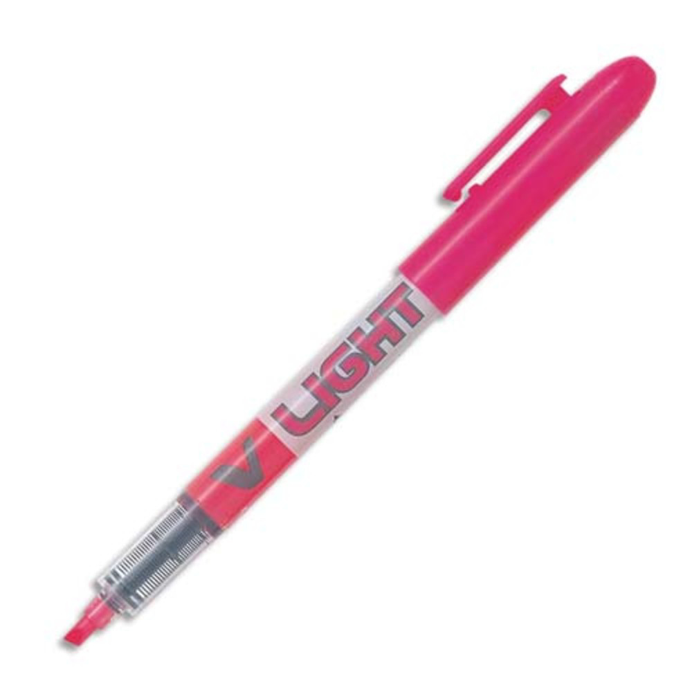 PILOT Surligneur de poche pointe biseaute encre liquide coloris Rose V-LIGHT