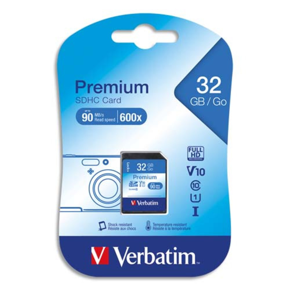 VERBATIM Carte SDHC 32Go Premium Class 10 43963