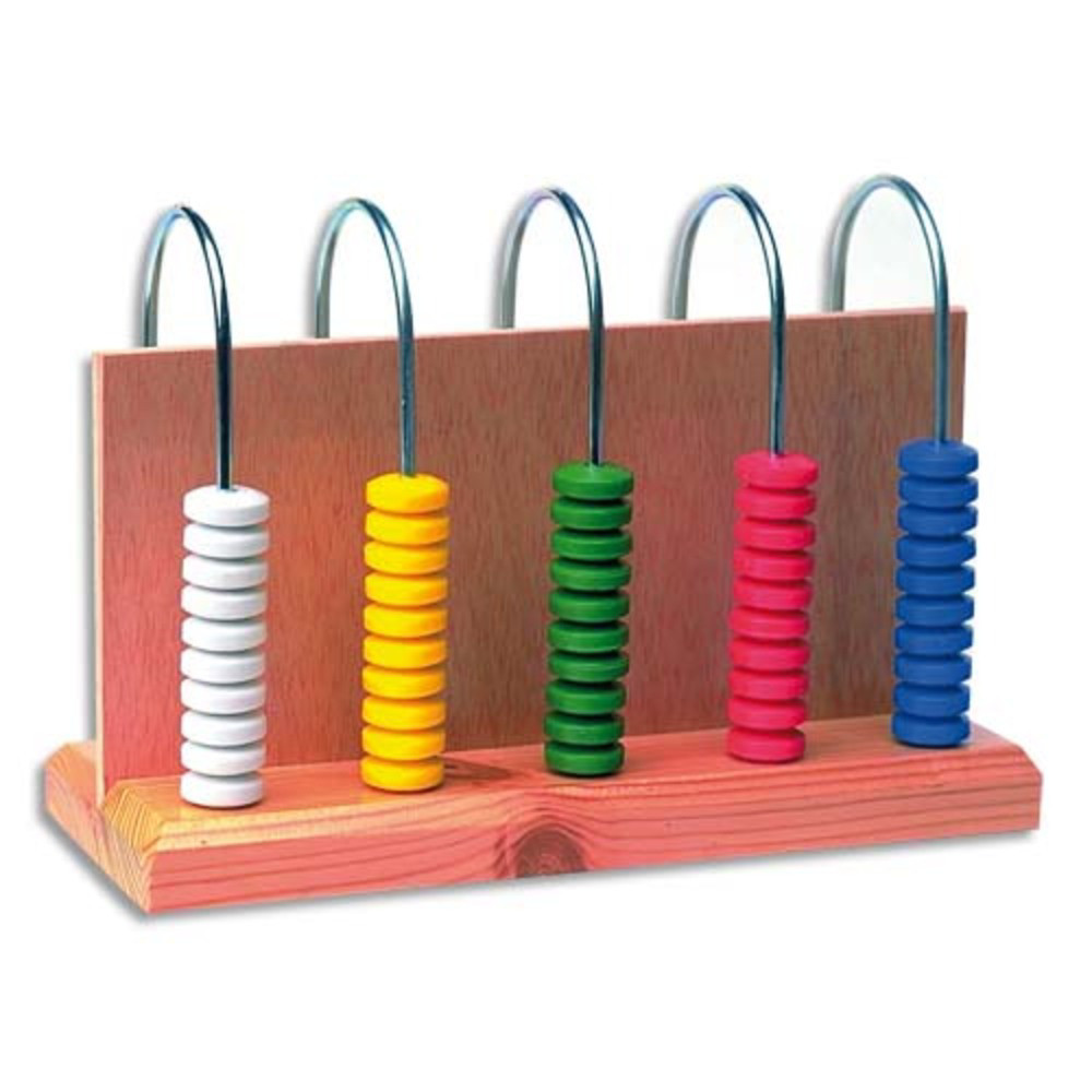 CULTURE CLUB Abaque  5 colonnes 10 pices chacune couleur assortie pour comprhension des nombres