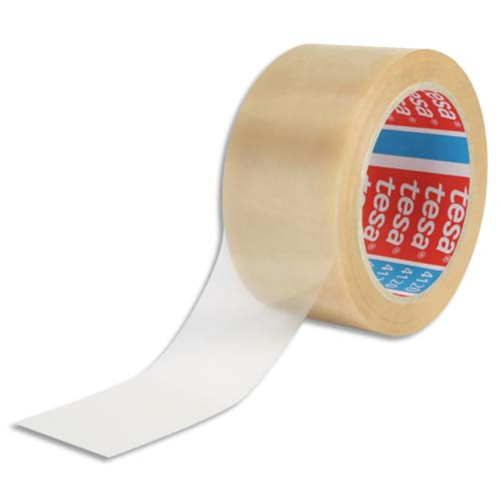 TESA Adhsif d'emballage en PVC colle caoutchouc 52 microns - H50 mm x L66 mtres Transparent
