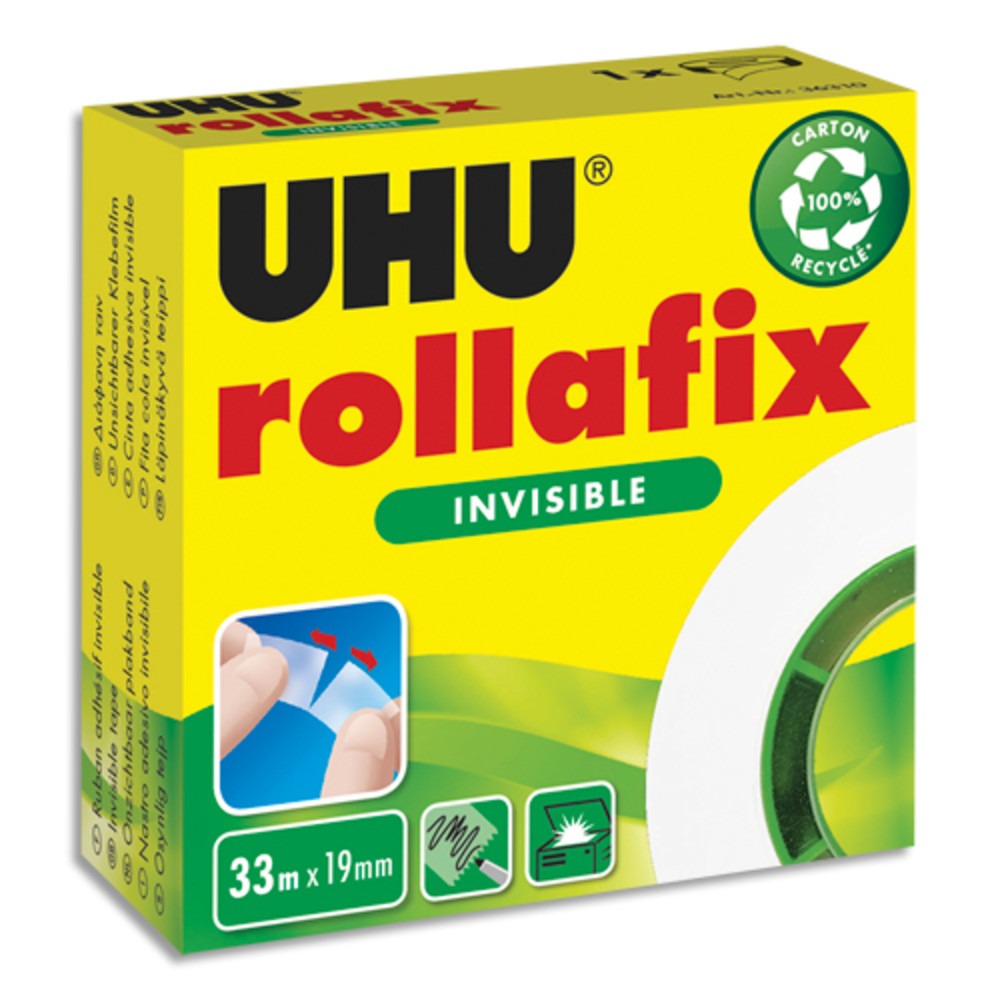 UHU Recharge rouleau adhsif Rollafix invisible 33m x 19mm