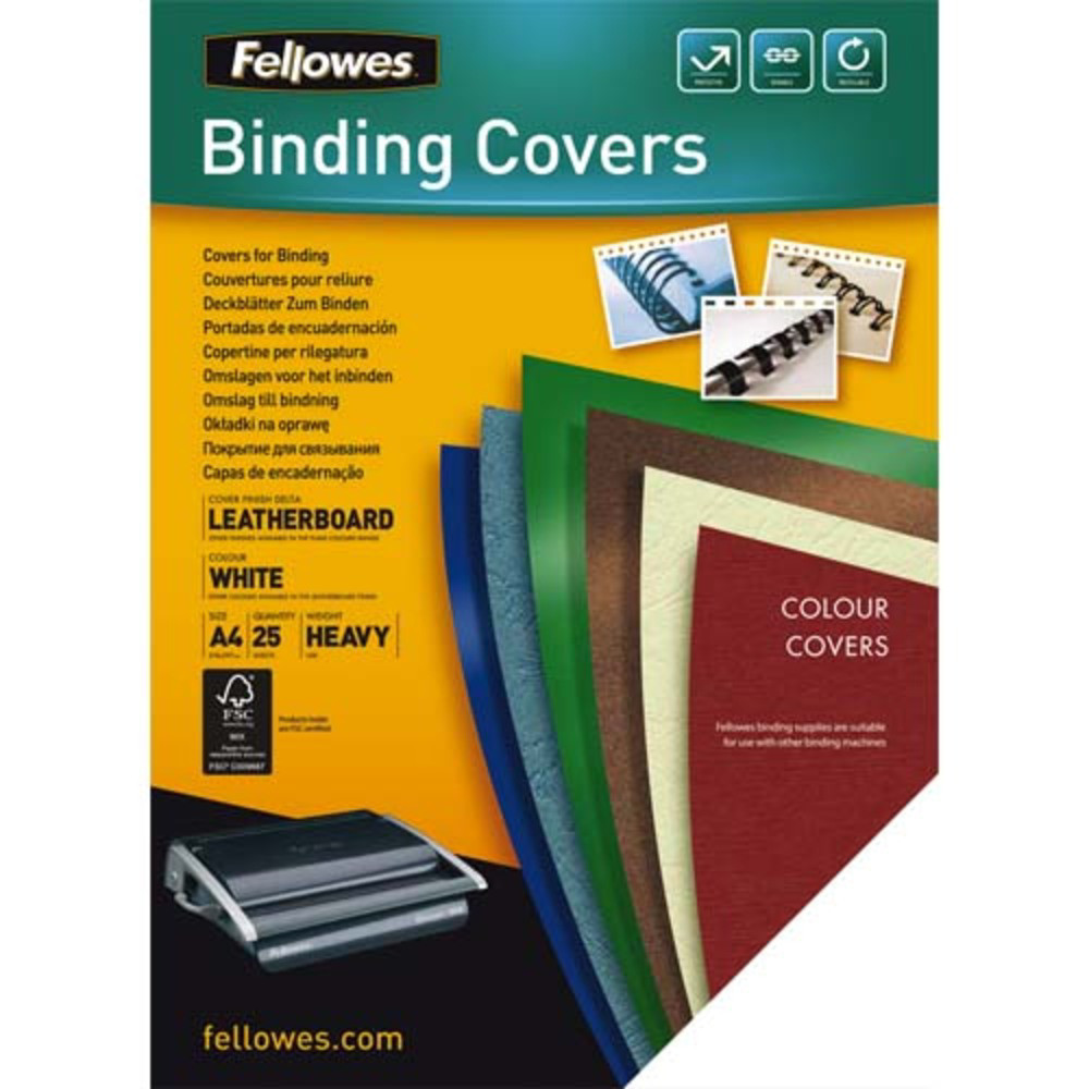 FELLOWES Bote de 25 couvertures DELTA format A4 Blanc 5373601