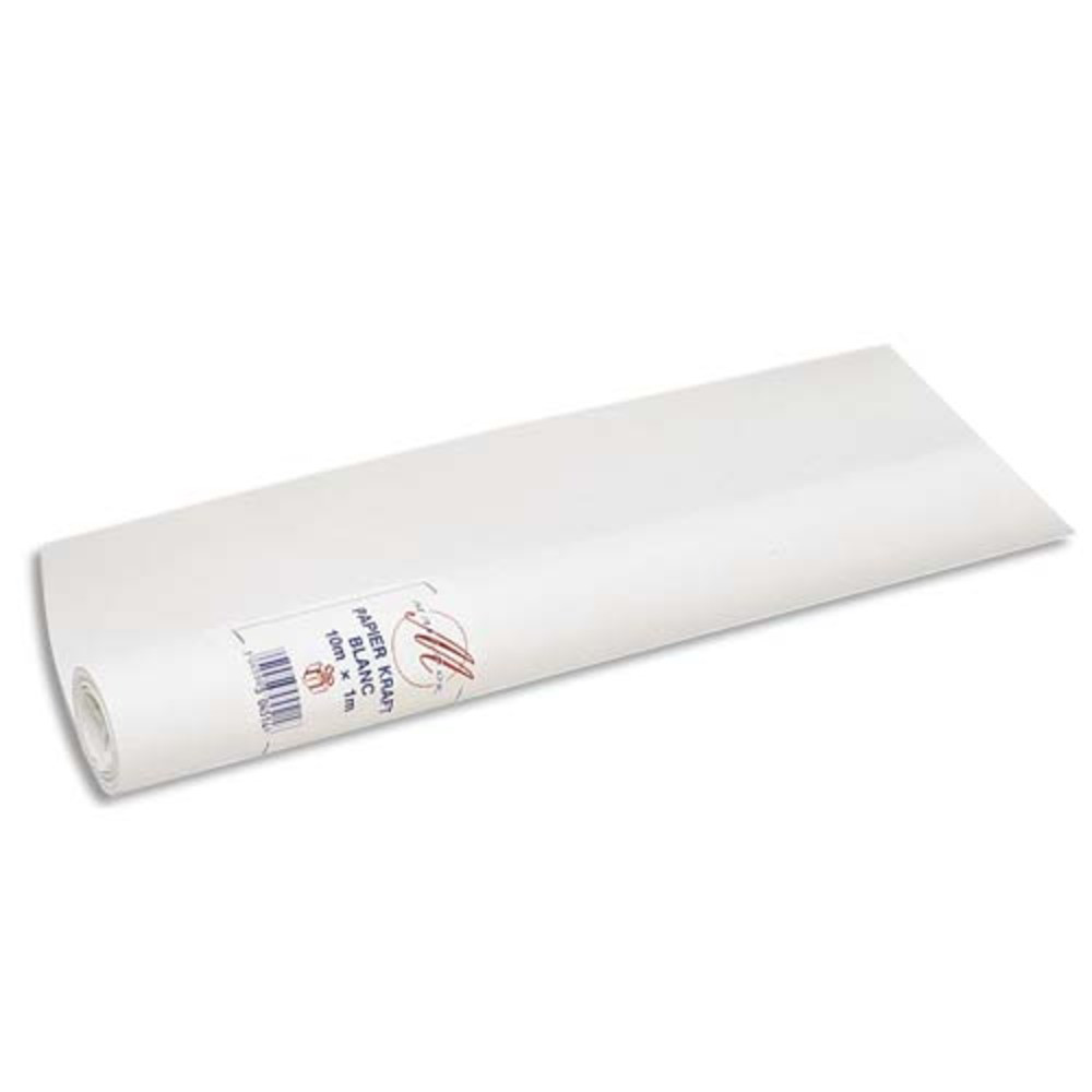 CLAIREFONTAINE Rouleau de papier Kraft 60g Blanc - Dimensions : Hauteur 1 x Longueur 25 mtres