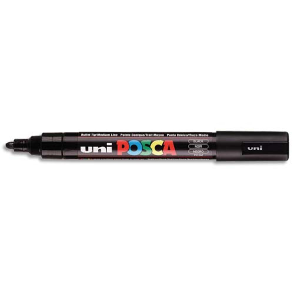 UNI POSCA POSCA Marqueur peinture encre Noire  pigmentation et base eau pointe moyenne ogive